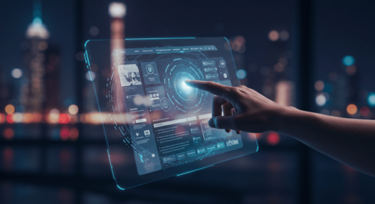 A Hand touching a digital screen